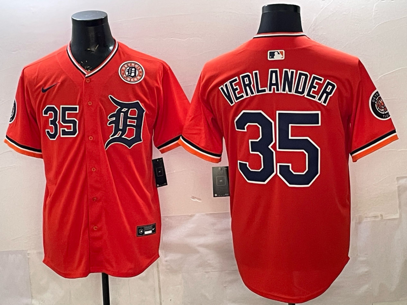 Men Detroit Tigers #35 Verlander orange Game Nike MLB Jersey03210011
